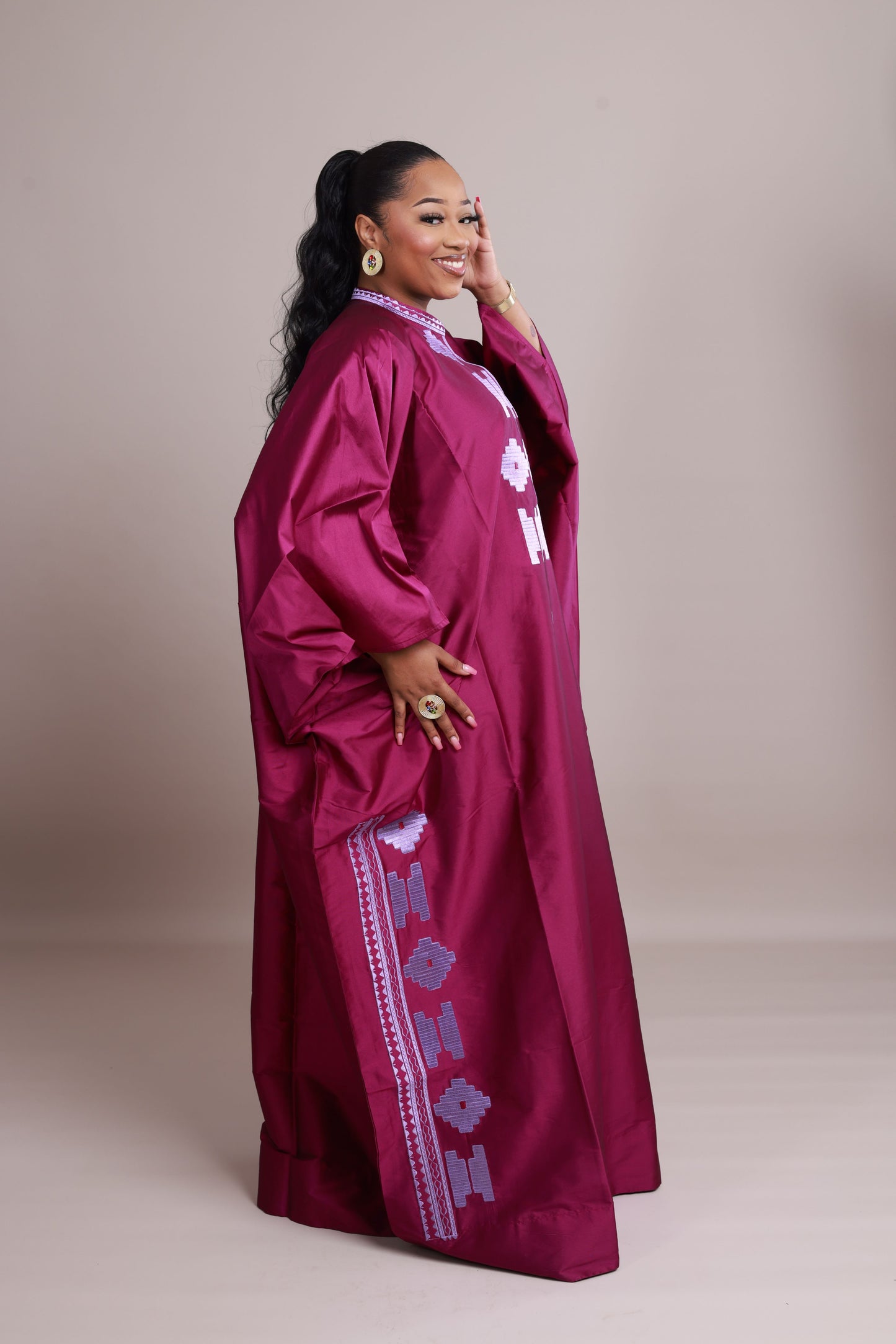 Grand Boubou - Shantung rose