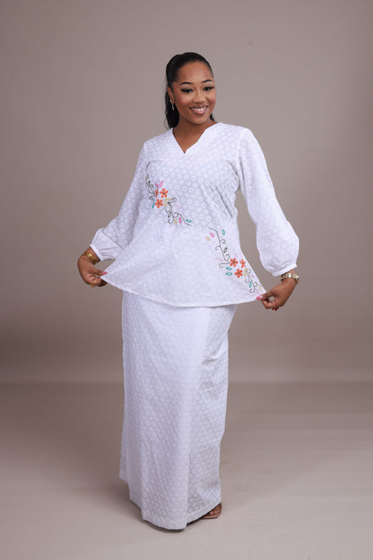 Marinière  Broderie Blanche